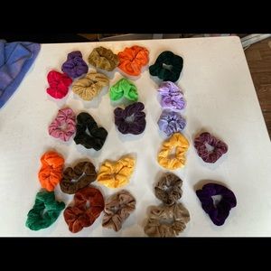 various colorful scrunchies